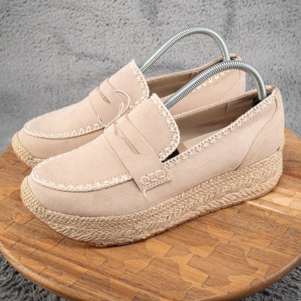Dolce Vita Janine Platform Sneaker Loafer‎ Women's Size 10 Bone Nude Suede - Picture 3 of 6